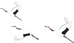 矢量祥云山峰手绘国潮仙鹤元素插画