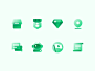 Frosted Glass Icons 1 frosted glass illustrations translucent frosted glassmorphism green chat discussion comment location diamond badge store house flag astronaut iconography vector iconset icon