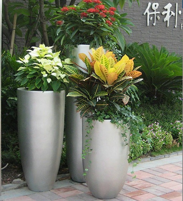 玻璃钢户外组合花钵 园林景观创意简约花器...
