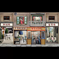 复古怀旧童年街道图片展板画报饭店装饰画背景墙8090年代壁画tif