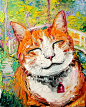 So Happy Smiling Cat in Monet's Garden by *sagittariusgallery on deviantART #采集大赛#