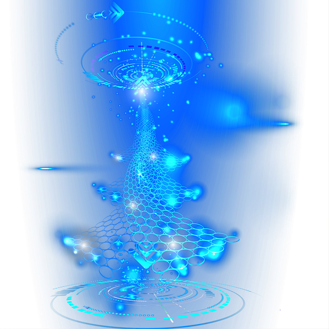 科技未来科幻蓝色光效粒子光圈灯光透明免抠...
