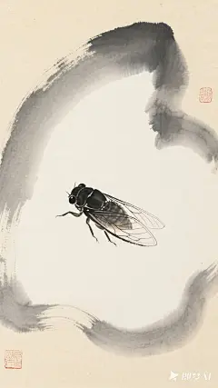 #蝉的写意国画 - 小红书