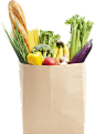 纸袋，食品杂货，蔬菜，购物袋，水果图，png