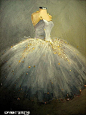 'LA DANSE DE LA LUNE' (The Dance of the Moon), vintage ballet Tutu painting original ooak canvas still life fashion vintage ballerina art FREE usa shipping. By WitsEnd, via Etsy.