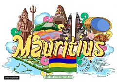 手绘涂鸦世界国家城市毛里求斯特色建筑矢量元素Mauritius 09 设计模板 