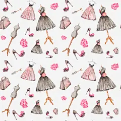 连衣裙底纹免抠素材_新图网 https://ixintu.com 水彩包包 衣架 连衣裙 高跟鞋