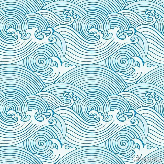 海浪纹素材 （绘画学习交流群：89784...