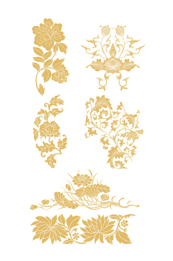金色花矢量图花纹装饰元素矢量图