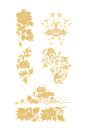 金色花矢量图花纹装饰元素矢量图