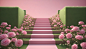 A-stair-on-the-wide-grass-surrounded-by-roses--front-view--with-a-pink-background--in-the-cartoon-style--rendered-in-C4D--as-a-3D-scene-displaying-a-product--with-soft-lighting-creating-a-dreamy-atmos (1)