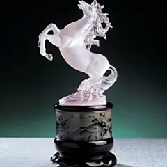 大号工艺品家居摆设品 居家室内办公装饰品 水晶磨砂马到成功摆件-礼物街
