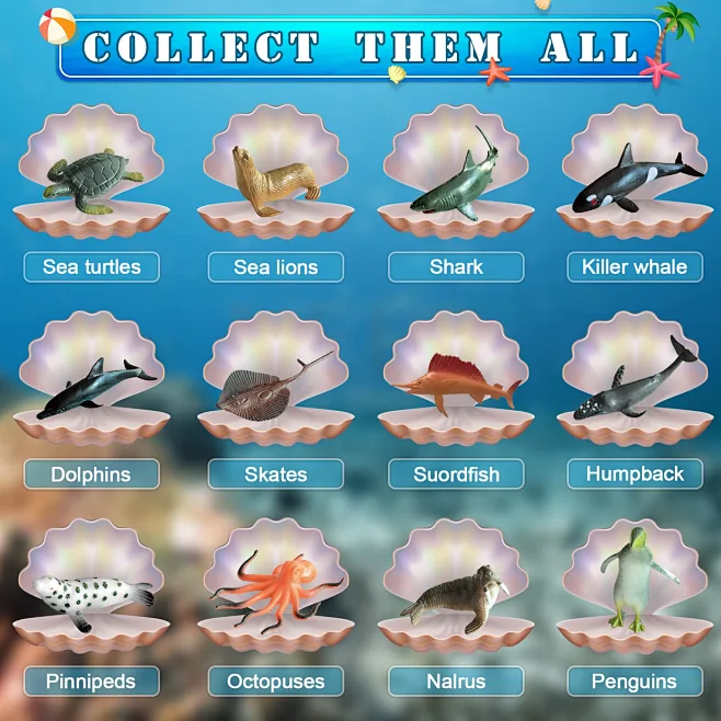 Amazon.com: Ocean Animals Dig Kit - Party Favors for Kids Seashell Dig ...