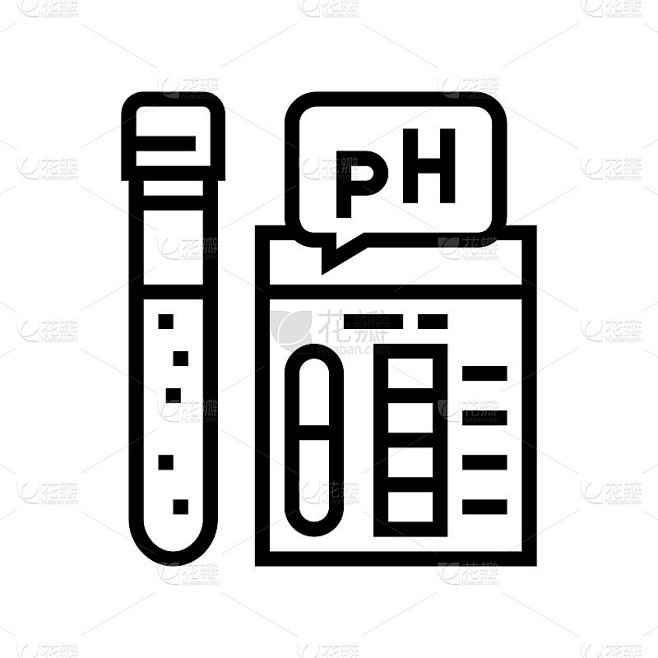 Ph值土壤测试线图标矢量插图