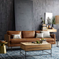 Industrial Storage Coffee Table and Leather Couch at West Elm AU