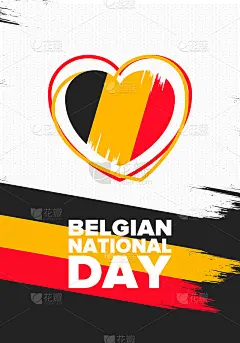 比利时国庆节。比利时独立日。比利时一年一度的节日，于7月21日庆祝。爱国的设计。海报，贺卡，横幅和背