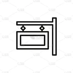 简单的标识板线条图标。