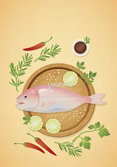 韩国插画_插画_美食_食品_水果_蔬菜_Yestone邑石网_高品质的版权图片及商业正版图片素材提供商