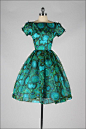 vintage 1960s dress . peacock swirls . Ann by millstreetvintage