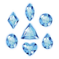 Set of colored gems vector art illustration