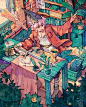 喜欢绿色与橘色的碰撞吗？simz.art ​​​​