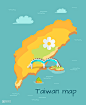 台湾旅游 卡通地图-旅游出行-插画图形素材-酷图网