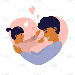 女儿,父亲,进行中,明信片,白昼,幸福,羊毛帽,贺卡,背景分离,家庭