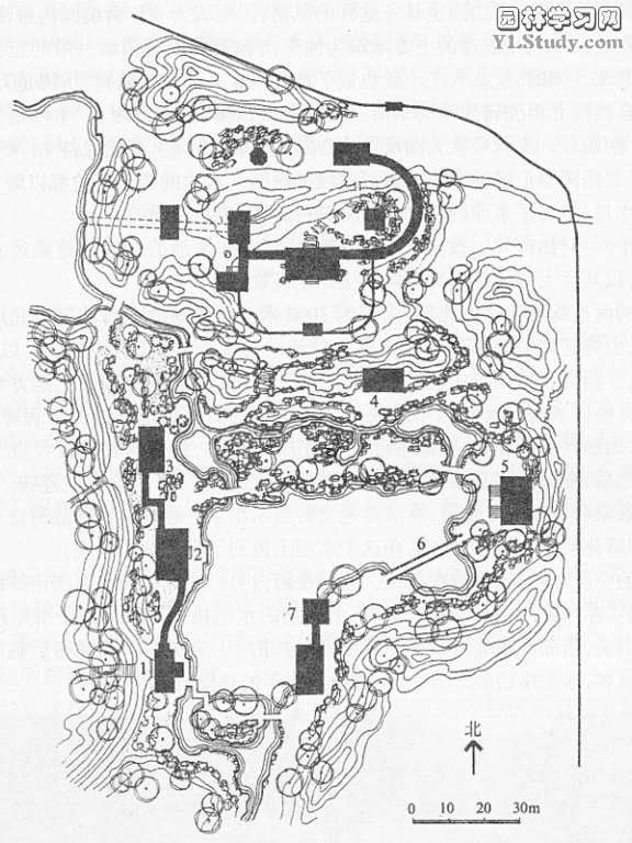 [古典名园]中国古典园林平面图-灌水区-...
