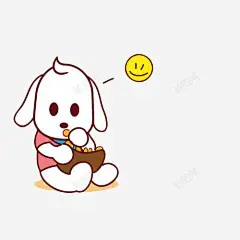 卡通狗狗吃薯片 免费下载 页面网页 平面电商 创意素材