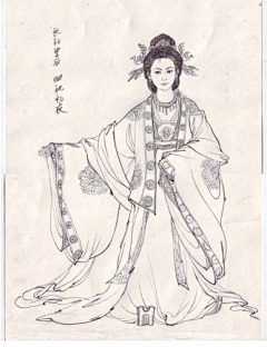 紫萌月采集到点墨中国：白描画（人物）
