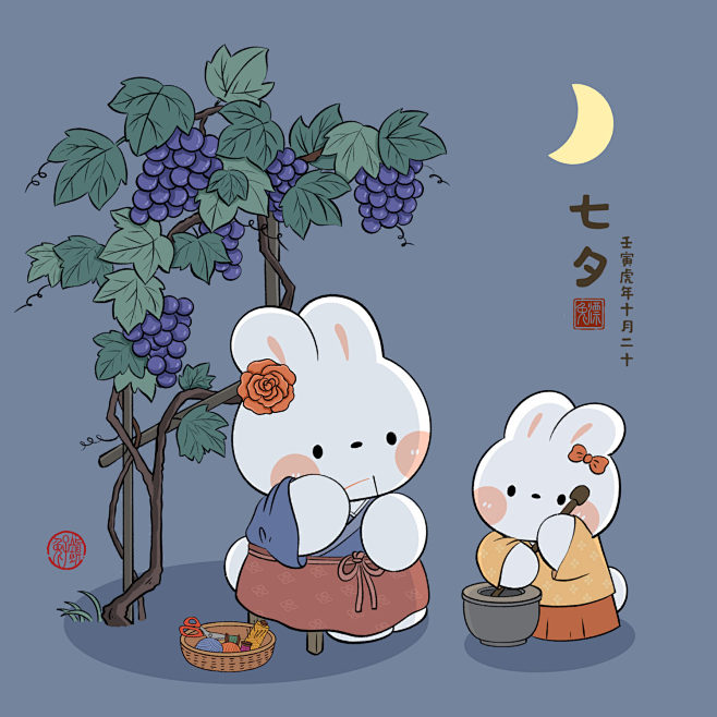 2023新年趣味插画！9张兔子镇的岁时节...