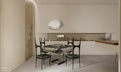 古韵悠然的棋牌室太绝！随手拍都是国风大片 : 被家里长辈夸了很久的棋牌室来啦！ 发在朋友圈里狠狠长脸了一回 好看又好用的国风装修谁能不爱？ . ：长房半岛蓝湾 ：460㎡ ﹊ . ✔将山水画卷壁纸嵌入微