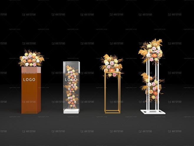 金色花柱 亚克力花柱 铁艺花柱 剪彩花柱...