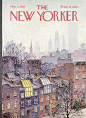 上世纪杂志《纽约客》封面描绘的冬日城市。 ​​​​