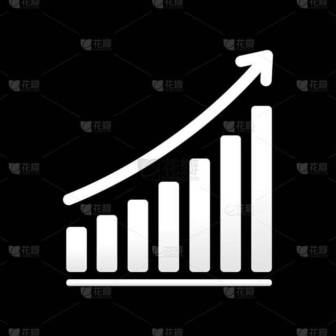成功的商业符号。有箭头上升的增长向量图。矢量图标。可编辑的EPS文件。条形图向量Icon.vecto