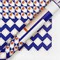 PaperPlay 橙蓝撞色 时尚图形拼接创意前卫DIY礼物包装纸包书纸-淘宝网