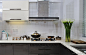 现代风格L型8平米家居厨房灰色橱柜装