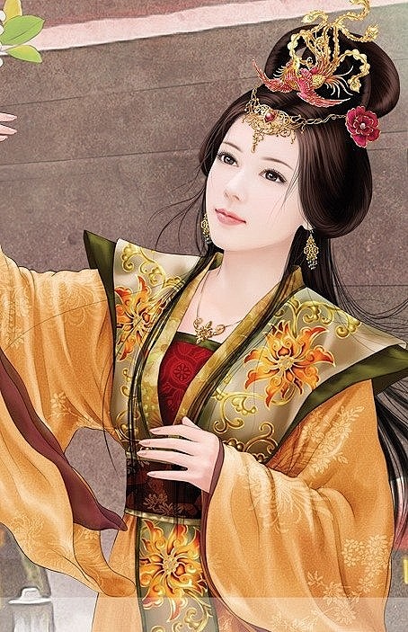 手绘古装插画手绘美女古装人物万般故事不过情伤易水人去明月如霜