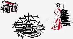 经典日本元素 木屐 桃花 歌姬 相扑 神社 竹子 经典日本元素 免抠png 设计图片 免费下载 页面网页 平面电商 创意素材