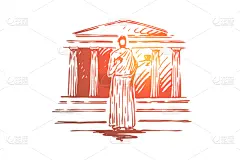希腊,柱子,寺庙,传统,名声,食品,古董,地中海,建造,旅行