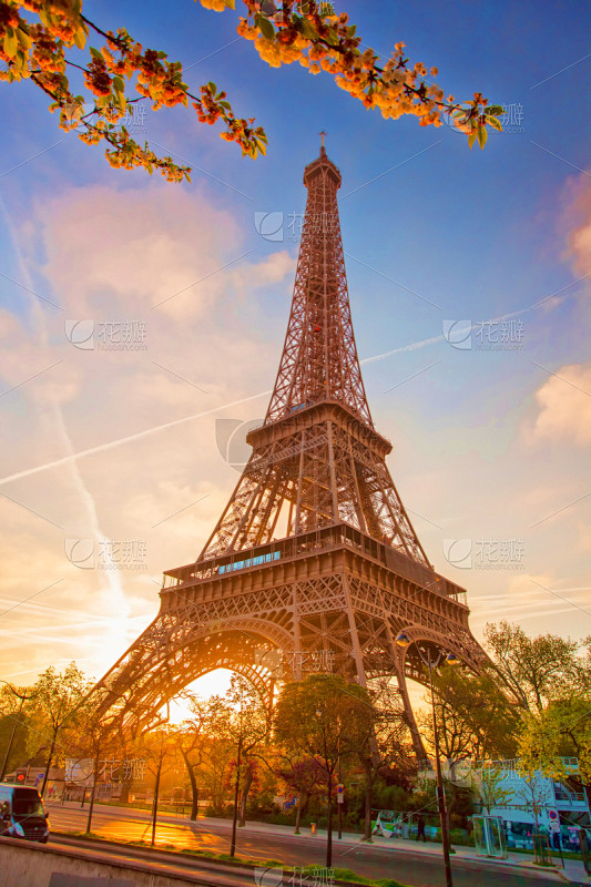 法国,埃菲尔铁塔,春天,巴黎,居斯塔夫·...