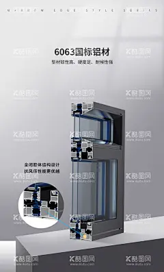 门窗海报  - 源文件下载【酷图网】每日一签图,门窗早安图,门窗,门窗广告,门窗海报,型材卖点图,型材广告图,原生铝合金
