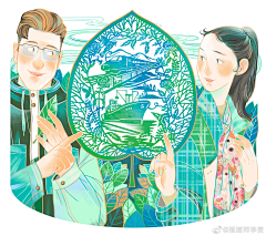 鱼尾没有纹~采集到插画师李旻