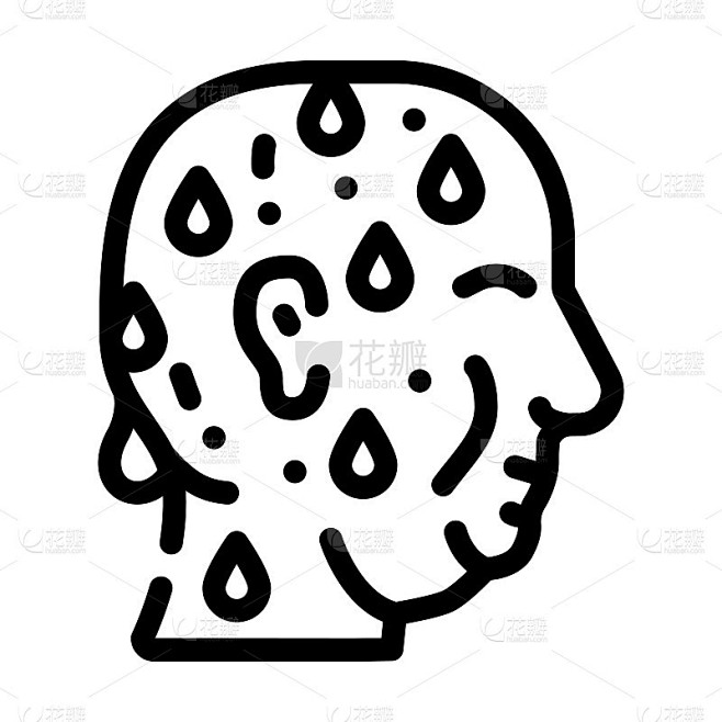 过度出汗线图标矢量插图平面
