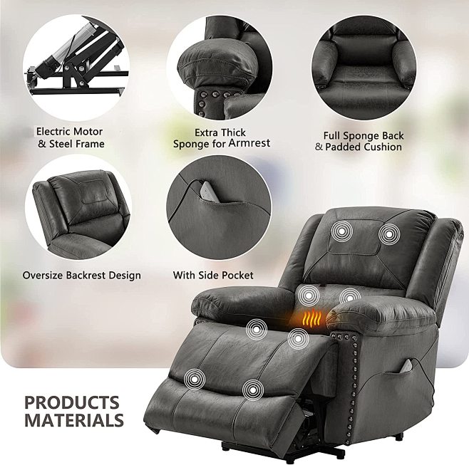 Lift Chairs with Adjustable Massage for Elderly Power