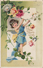 WIngs of Whimsy: New year's Floral Cherub & Roses - free for personal use #vintage #ephemera #printable #freebie: 