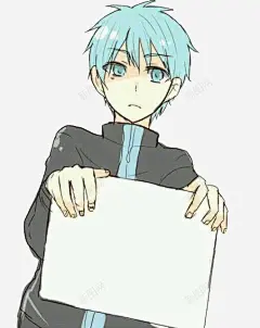 手绘手拿白板的男性动漫人物 页面网页 平面电商 创意素材