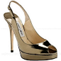 Jimmy Choo Clue Slingback Peep Toe Pumps Gold