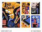 Collection of poster, placard and flyer templates for jazz music festival, concert, event with musical instruments, musicians and singers. Vector illustration in contemporary hand drawn cartoon style.