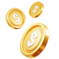 Dollar Coins 3D Icon